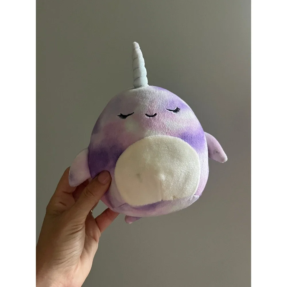 Squishmallows‎ Naomi the Narwhal Purple Tie Dye 5 inch Plush Kellytoy 2021
